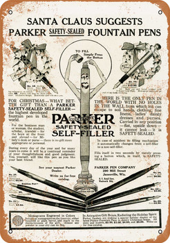 1917 Parker Fountain Pens - Metal Sign