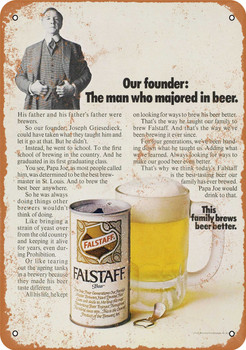 1970 Falstaff Beer - Metal Sign