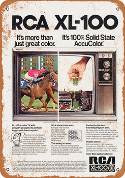 1972 RCA XL-100 Color Televisions - Metal Sign