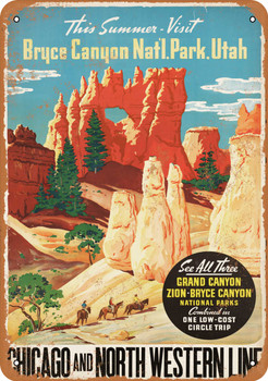 Bryce Canyon via C&NW - Metal Sign