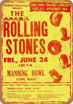 1966 Rolling Stones in Massachusetts - Metal Sign