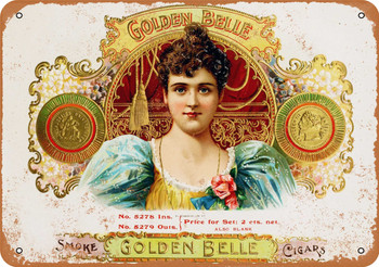 Golden Belle Cigars - Metal Sign