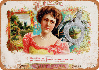 Gilt Edge Cigars - Metal Sign