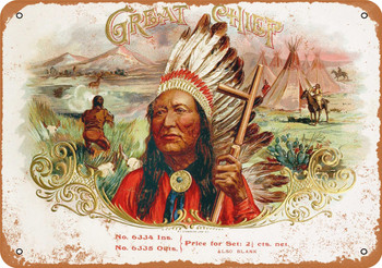 Great Chief Cigars - Metal Sign