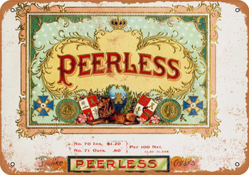 Peerless Cigars - Metal Sign