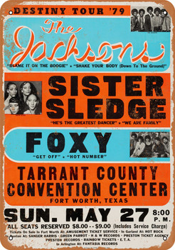 1979 The Jacksons in Fort Worth - Metal Sign