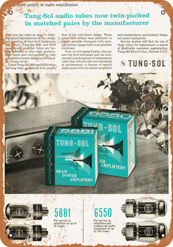 1958 Tung-Sol Matched Tubes - Metal Sign