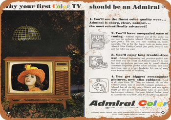 1966 Admiral Color Televisions - Metal Sign