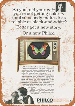 1966 Philco Color Televisions - Metal Sign