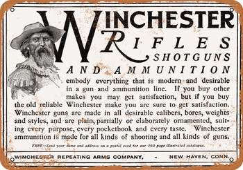 1900 Winchester Rifles and Shotguns - Metal Sign