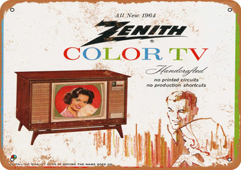 1964 Zenith Color TVs - Metal Sign