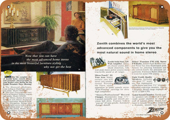 1966 Zenith Console Stereos - Metal Sign