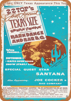 1974 ZZ Top in Austin - Metal Sign
