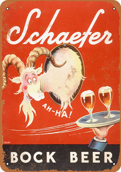 1937 Shaefer Bock Beer - Metal Sign