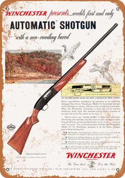1954 Winchester Automatic Shotgun - Metal Sign