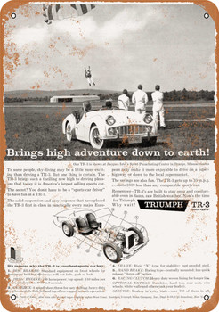 1959 Triumph TR-3 Skydiving - Metal Sign