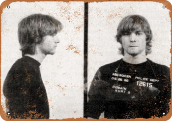 1986 Kurt Cobain Mug Shot - Metal Sign