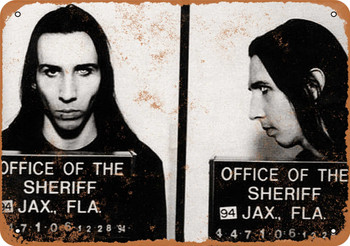1994 Marilyn Manson Mug Shot - Metal Sign