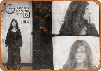 1969 Janis Joplin Mug Shot - Metal Sign