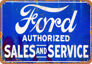 Authorized Ford Sales & Service - Metal Sign
