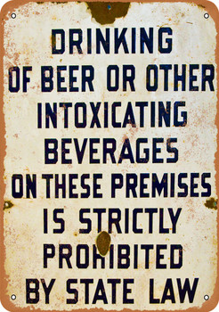 No Drinking Beer - Metal Sign
