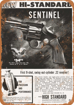 1955 Hi-Standard .22 Revolver - Metal Sign