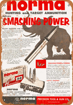 1955 Norma Ammunition - Metal Sign