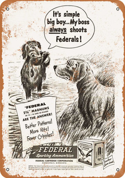 1956 Federal Cartridges - Metal Sign