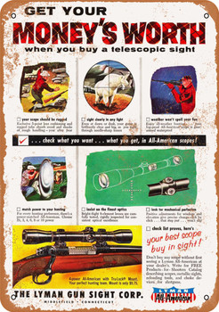 1958 Lyman Gun Sights - Metal Sign