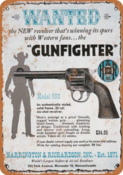 1959 H&R Model 660 .22 Pistol - Metal Sign