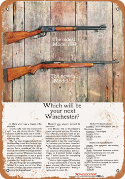 1961 Winchester Rifles - Metal Sign 2