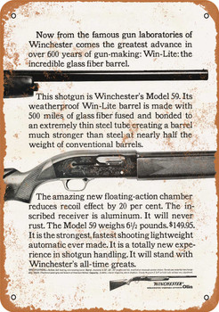 1961 Winchester Model 59 Shotguns - Metal Sign
