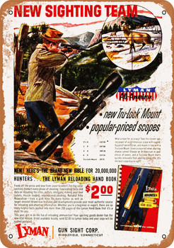 1957 Lyman Gun Sights - Metal Sign