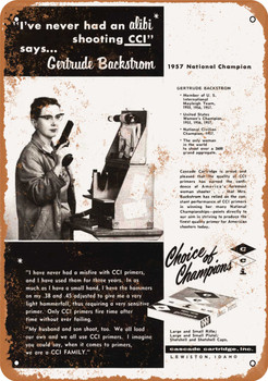 1958 Cascade Cartridges - Metal Sign