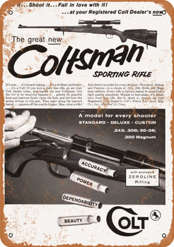 1958 Coltsman Sporting Rifle - Metal Sign