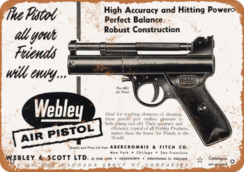 1959 Webley Air Pistols - Metal Sign
