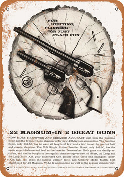 1959 Colt .22 Magnum Pistols - Metal Sign