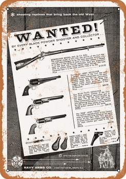1960 Navy Arms Black Powder Guns - Metal Sign