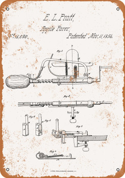 1856 Apple Peeler Patent - Metal Sign