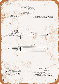 1870 Can Opener Patent - Metal Sign