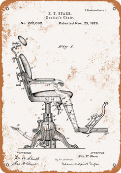 1879 Dentist Chair Patent - Metal Sign