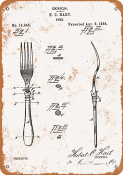 1884 Fork Patent - Metal Sign