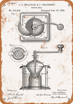 1885 Coffee Grinder Patent - Metal Sign