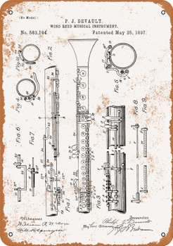 1897 Clarinet Patent - Metal Sign