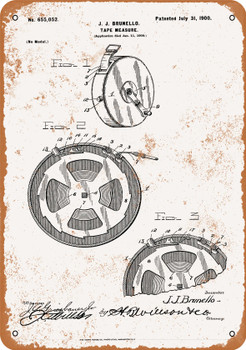 1900 Tape Measure Patent - Metal Sign