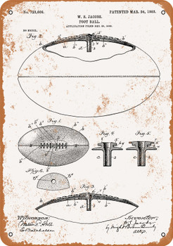 1903 Football Patent - Metal Sign