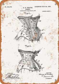 1908 Corset Patent - Metal Sign