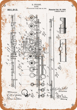 1908 Flute Patent - Metal Sign