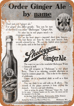 1910 Sheboygan Ginger Ale - Metal Sign