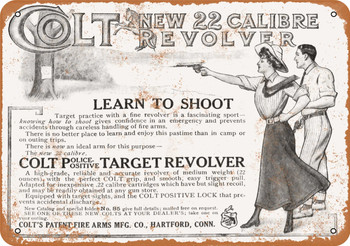 1910 Colt .22 Revolvers for Ladies - Metal Sign
